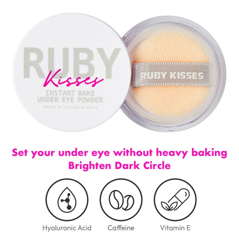 Ruby Kisses Instant Bake Undereye Powder - Vegan, Cruelty Free