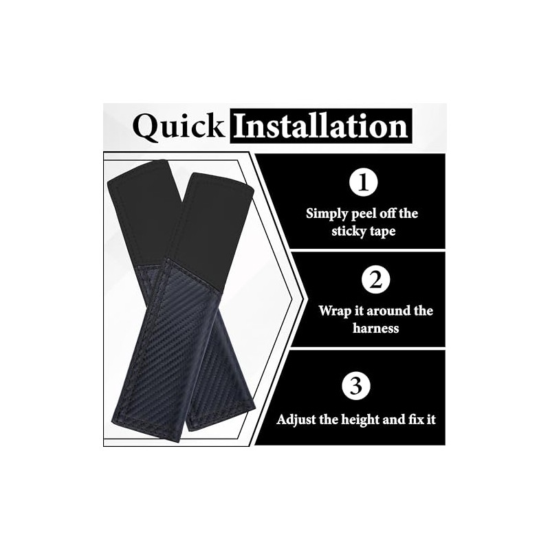 Carbon Fiber Car Seat Belt Cover Pad - 2 Pack