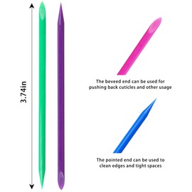 Crystal Nail Art Cuticle Pusher Sticks, 100 PCs Disposable Double-Sided Cuticle Remover Set Hygienic Nail Pusher Tool for Manicure and Pedicure Nail Cleaning Cuticle Stick (Multicolored)