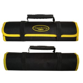 Copechilla Professional Portable Tool Roll Bag, 23 Compartments and Rubber Handle, Material Double Layer Thickening Waterproof 600D Oxford Canvas, 59 x 36 cm, Roll Bag for Electrician, Automatic Mechanic