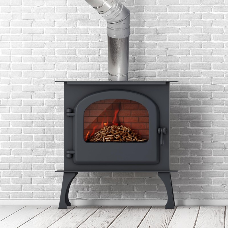 DuraVent 45-Degree Pellet Stove Vent Elbow, Stainless-Steel Insulated Double-Wall Vent,