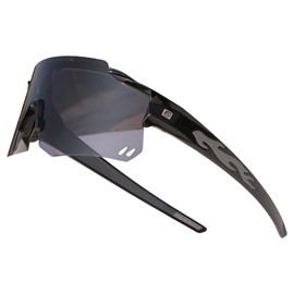 PAIS Polarized Semi-frameless Sports Sunglasses for Men Women, Outdoor Cycling Running Windproof UV400 Protection Sun Glasses with Dark Lenses, Black Frame With Dark Polarized Lenses