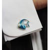 Salutto Men's Blue Angel Fish Cufflinks with Gift Box