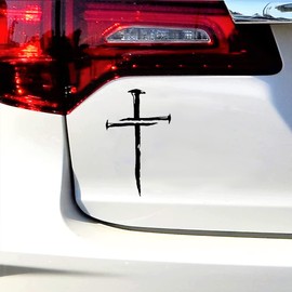 XTRAYXRAY Cross of Nails NOK Sticker Jesus Christian Car Decal Funny Window Bumper Decal Sticker Suitable for Cars, Trucks Black 2Pcs