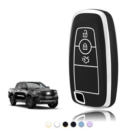 TOOMUME Car Key Cover TPU, Car Key Case Fit for Ford Ranger Raptor Mondeo Mustang Edge Ecosport Custom Kuga Fiesta Focus Transit S-Max, Protective Key Fob Cover Key Fob Case - Smart Key