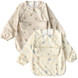 kalavika Meal Apron, Baby, Long Sleeve, Scandinavian Apron, Set of 2, Waterproof, Baby Meal Apron, For Babies, Meal Styles, Girls, Boys, Infants, Smocking, 0 Years, 1 Years, 2 Years, 3 Years, 4 Years,