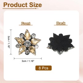sourcing map 8Pcs Handmade Star Beaded Patches, Glass Crystal Rhinestone Appliques, Sew on Beaded Star Patch for Clothing DIY Sewing Accessories, Champagne