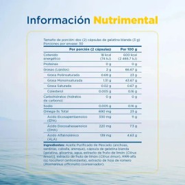 Nordic Naturals Suplemento De Omega-3 690mg 60 Cápsulas Sabor Limón 1 Mes EPA 330mg DHA 220mg Aceite de Pescado Softgels