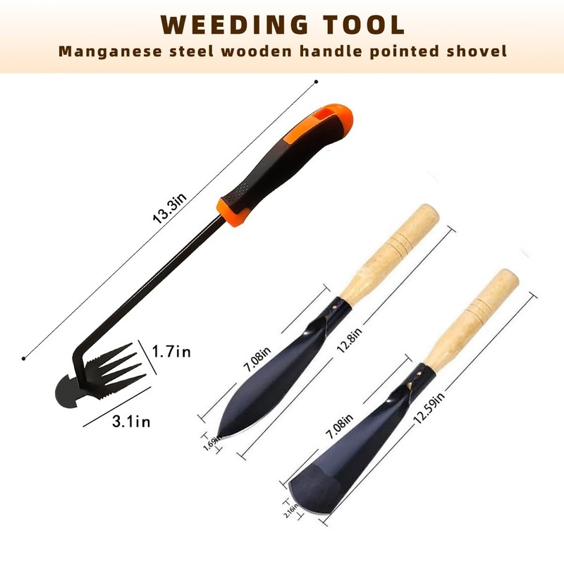 3 Pack Gardening Hand Weeders, Weeding Tools, Uprooting Weeding Tools,