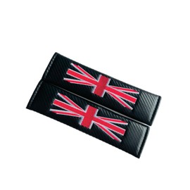 Union Jack UK Flag Style Carbon Fibre Seat Belt Pads Cushions compatible with MINI Cooper R55 R56 R57 R58 R59