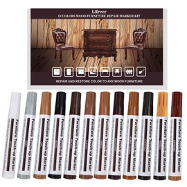 Lifreer Revolutionary Furniture Touch Up Markers, 12 Colors Wood Scratch Repair Markers Kit - Perfect for Stains, Scratches, Wood Floors, Tables, and Bedposts - Easy to Use and Long-Lasting Results!