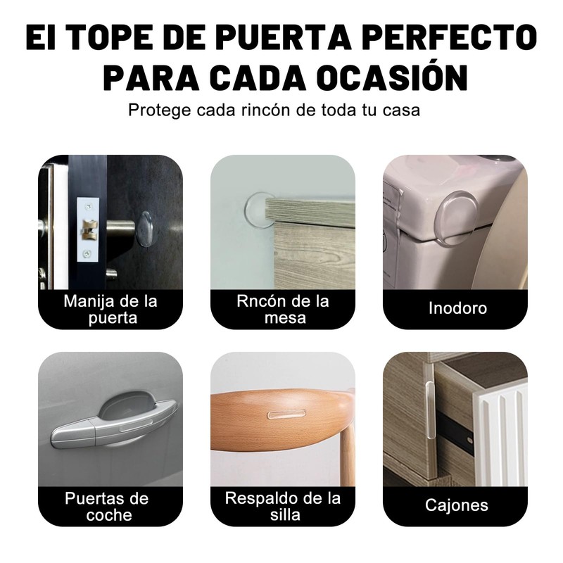 SYCYKA Tope de Puerta, Juego de 16 Protector de Pared