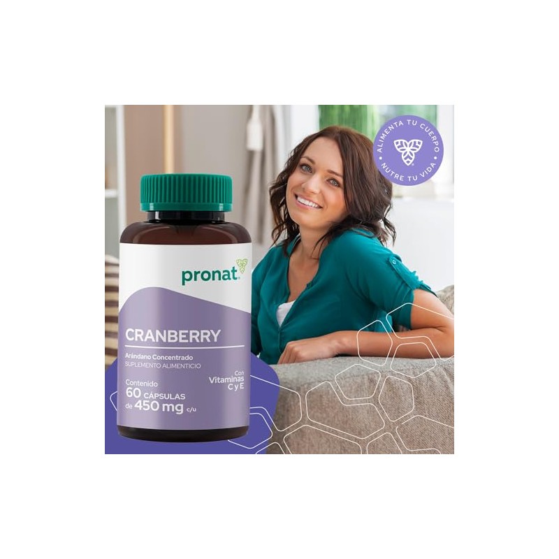PRONAT | Cranberry Concentrado de Arándano, Suplemento Alimenticio, con Vitamina