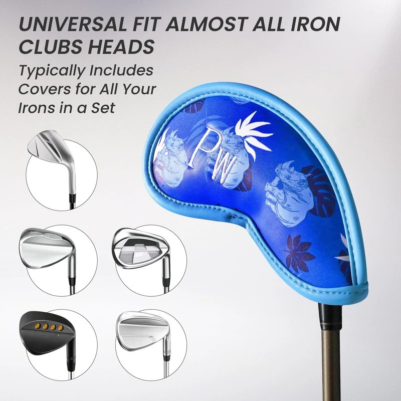 Golf Iron Head Covers Numbers Synthetic Leather Headcover Deluxe Value