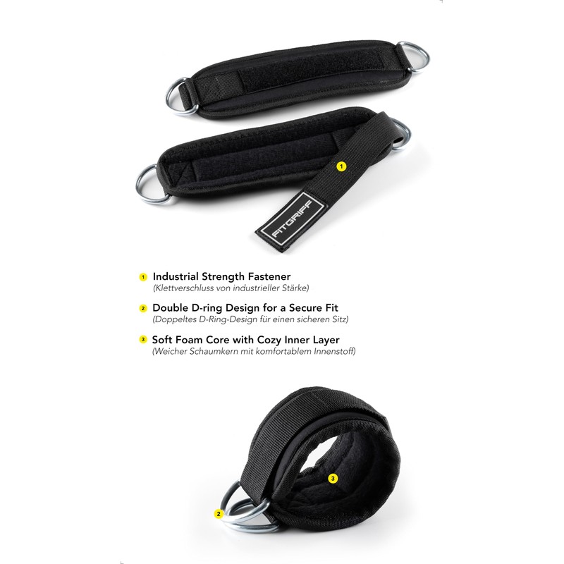 Fitgriff Foot Straps V3 - for Fitness Training on Cable