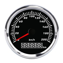 ​85MM GPS Speedometer Gauge, 9-32V Waterproof & Antifog Digital GPS Speedometer Odometer with 7 Color LED Backlight Universal Marine Speedometer for Car Truck Yacht Motorcycle