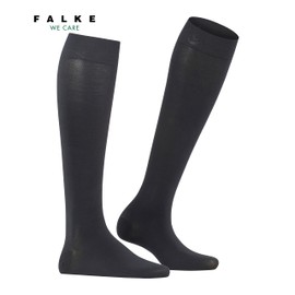 FALKE Women's Fine Softness 50 Denier Knee Socks Breathable Quick-Drying Sustainable Material Half Opaque Tear-Resistant Durable Soft Comfort Waistband Pressure-free Toe 1 Pair, Black 3000.