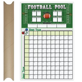 Football Squares Pool Board | 13 x 19" Inch Large Size | Office Party Pool Poster | Big Game Party Decorations | Football Super Game Bowl Party Pool Poster | Anapoliz
