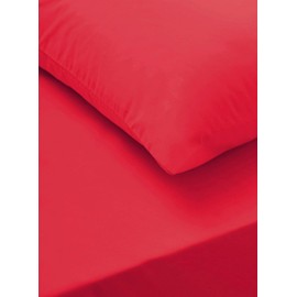 Sapphire Collection 300 Thread Count 100% Egyptian Cotton Fitted Sheets (Double, Red)
