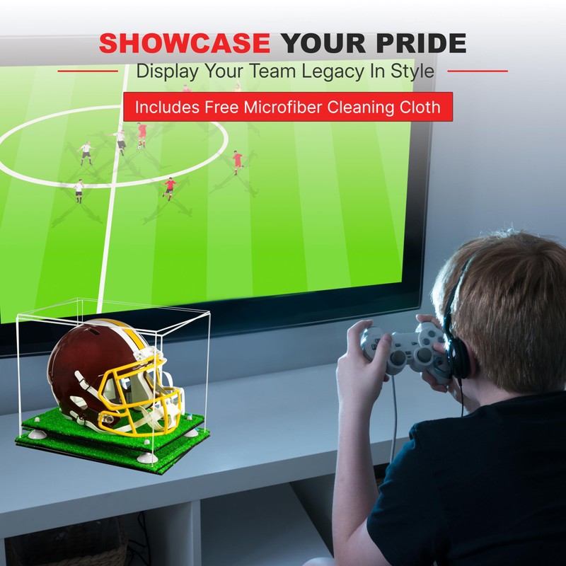 Acrylic Display Case for Full Size Football Helmet Premium Football