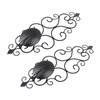 2 Pcs Candle Holder Exquisite Classical Style Black Iron Wall