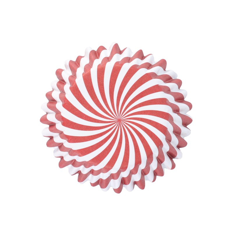 PME Foil Lined Cupcake Cases - Candy Cane, Pack of