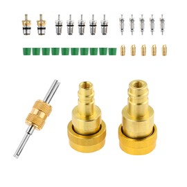 Mtsooning R1234yf to R134a Conversion Adapter,High/Low Pressure Side R134a to R1234yf Quick Couplers kit with Valve Core Hose Seal Thimble Remover for Car Air Conditioner Refrigerant
