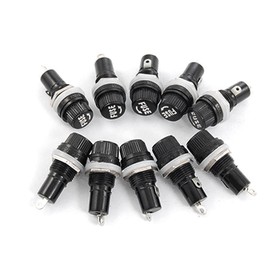 yueton Pack of 10 AC 15A 125V Black Electrical Panel Mounted Screw Cap Fuse Holder