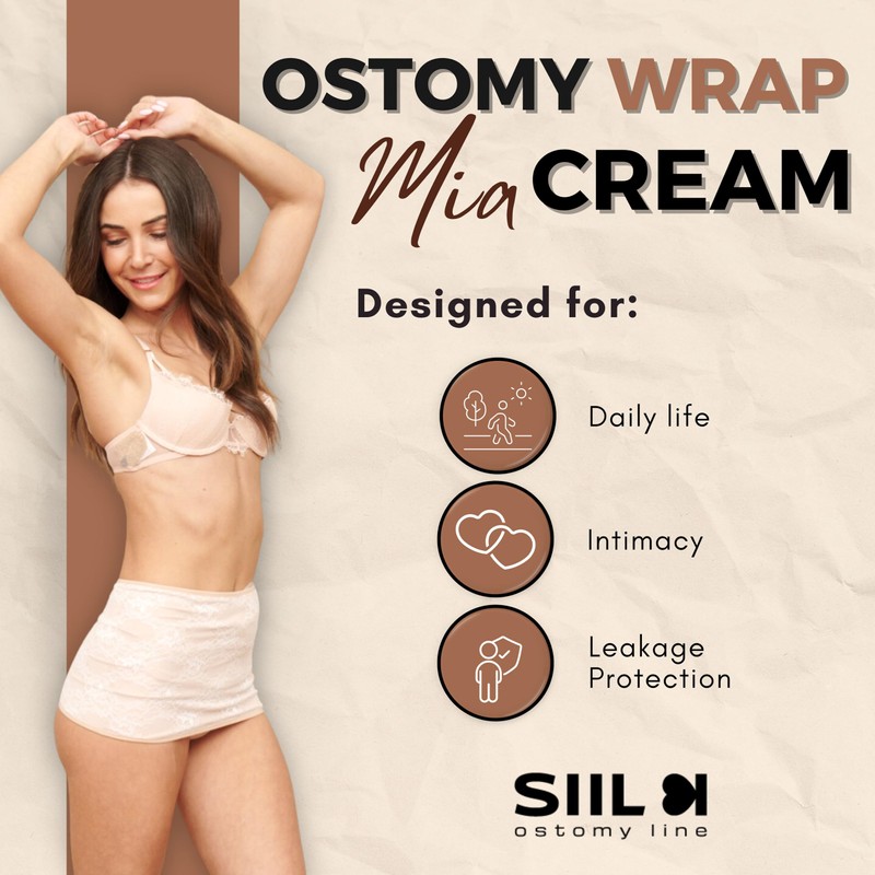 SILL Ostomy Bag Cover - Wrap Cream XS-XXL - Made