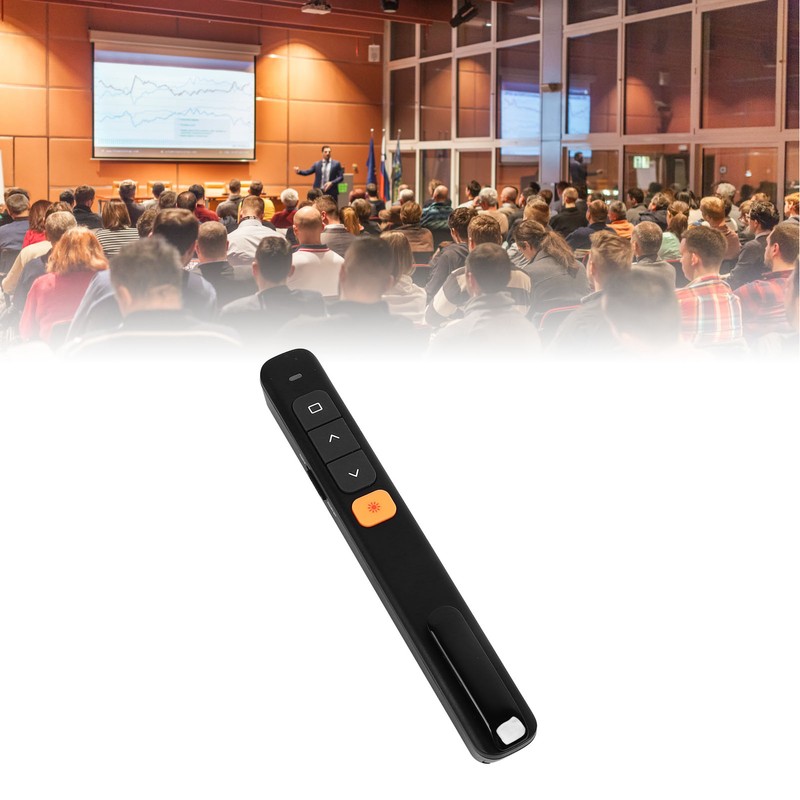 Laser Pointer Black USB Receiver Plug and Play Rechargeable Presentation