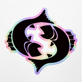 Holographic Decal Stickers of Pisces Zodiac Stencil Premium Waterproof Vinyl Decal Stickers for Laptop Phone Accessory Helmet Car Window Mug Tuber Cup Door Wall Decoration ANDVER30a505bHO