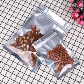 100 Pack 3x4 inch (Inner Size 2.5x2.7 inch) Resealable Clear Silver Mylar Bags for Zip Bulk Food Storage Lock Bag Reclosable Heat Seal Pouch Aluminum Foil Zipper Lock Packaging Bag with Tear Notches