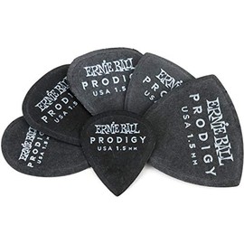 Ernie Ball Prodigy - Púas para guitarra, multipaquete, 1,5 mm, 6 unidades, color negro