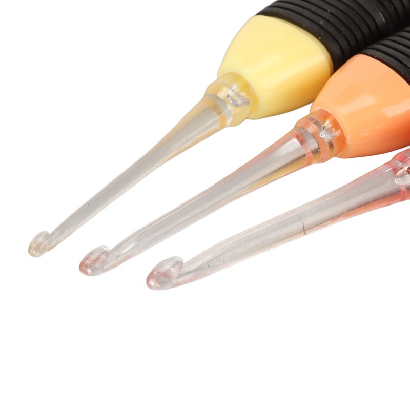 3 Pcs Lighted Crochet Hooks Set 2.5mm 3.0mm 3.5mm Lightweight