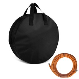 SMYJDMM EV Charging Cable Bag, Waterproof Heavy Duty Cable Storage Bag, Water Resistant Caravan Cablebag for Automotive RV Camping Cables Gardening Tools Container (Black)