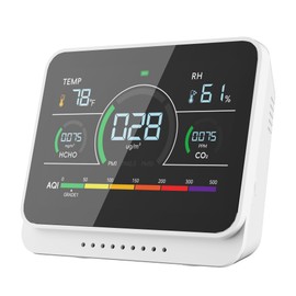 PERFORMANCE GURU 13-in-1 Air Quality Monitor Indoor, Air Quality Tester for Home with Beep Alarm, AQI | PM1.0 | PM2.5 | PM10 | Temp | CO2 | Formaldehyde | HUM Air Quality Meter (Pure White)