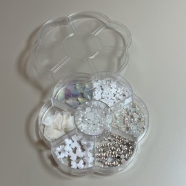 [Overseas] Mini Ribbon Parts Factory Direct Sales Cross-Border Explosion Plum Box Nail Accessories Mixed Shell Half Pearl Size Free Size/One Color 30ea