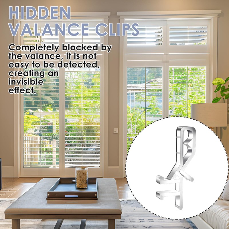 Ptwola 10pcs Valance Clips 1-7/8 Inches Window Blinds Hide Clip