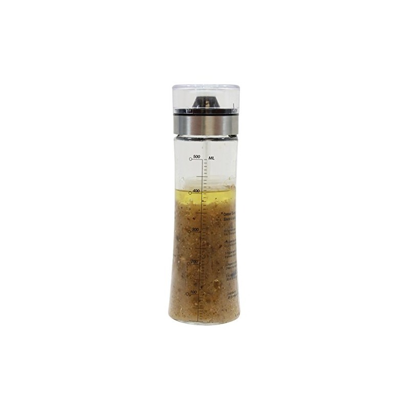 Tablecraft Salad Dressing Shaker, Glass with Plastic & Metal Pour