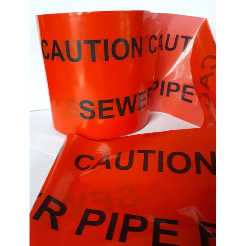 Ali's DIY Sewer Pipe Below Warning Caution Tape - 30