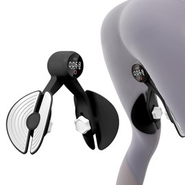 Beckenbodentrainer für Frau Männer, Oberschenkeltrainer Beinpresse mit 3 Stufen der Intensitätseinstellung für Postnatale Erholung, Fettverbrennung (Schwarz)