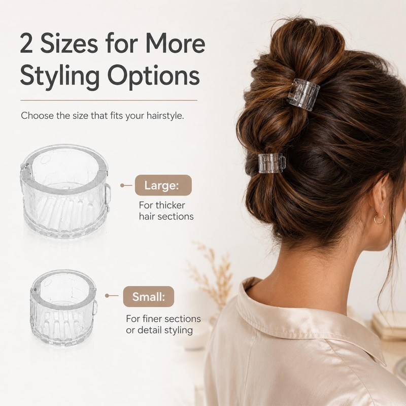 4 PCS Ponytail Clip With Comb Teeth (2 Sizes)