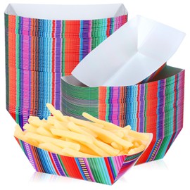 Engrowtic Mexican Paper Food Trays Disposable Snack Trays for Party Assembled Nacho Trays Food Boats Fiesta Party Supplies for Candy Hot Dog Cinco De Mayo Birthday Concession Stands（200 Pcs，2 lb）