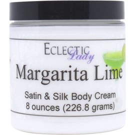 Eclectic Lady Margarita Lime Satin and Silk Cream, Body Cream, Body Lotion, 8 oz - Shea Butter, Aloe, Silk Amino Acids, Vitamin E, Phthalate-Free, Handcrafted in USA - Perfect For Women