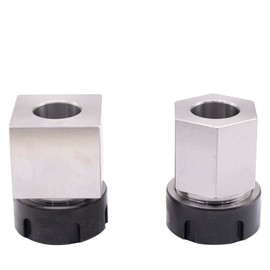 ER-32 Collet Chucks Block Set of 2 Square and Hex Workholding Holder for CNC Lathe Engraving Machine
