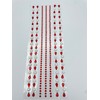 Syntego Assorted 26cm Red Self Adhesive Acrylic Teardrop Gems and