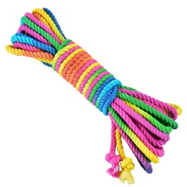 Rainbow Bamboo Rope | 40 Foot Long Soft Braided Craft Rope 1/4 Inch | Strong Like Jute Soft Like Silk