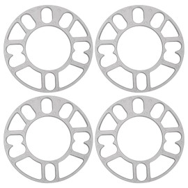 CADUFUELLY 4 Pieces 5 mm Universal Car Wheel Spacers Shims Plate Automobile Wheel Hub Modification and Widening/Wheel Hub ET Plate/Friction/Gasket Aluminum (Thickness: 5MM)