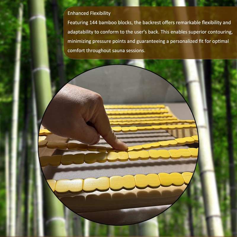 BESTNEWIE Soft and Flexible Sauna Backrest Made with Bamboo Blocks