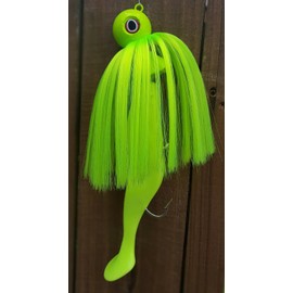 "Mojo" Trolling Striper Rockfish Nylon 2-10/0 Mustad Hooks Shad Lure Jig -Char 10 oz